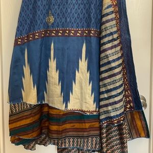 Darn good yarn- sari skirt. New without tags. Never worn. Maxi wrap skirt.